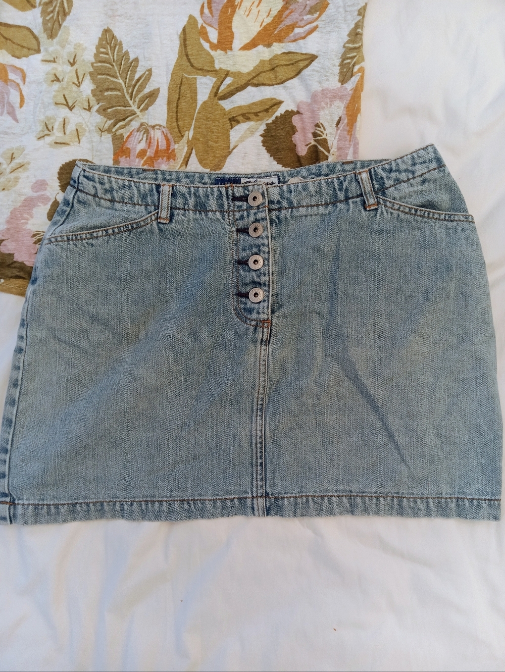 Express Bleus Denim Skirt Y2K Vintage 2000s Mini